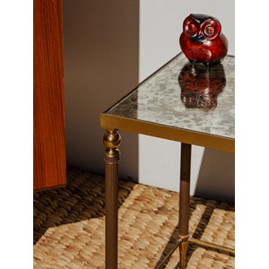 Table d'appoint en métal et verre n°1287