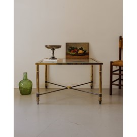 Table basse en métal et verre fumé n°913