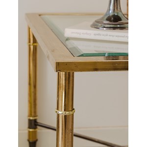 Table basse en métal et verre fumé n°913