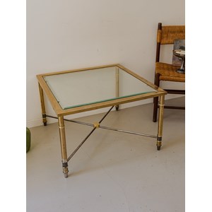 Table basse en métal et verre fumé n°913