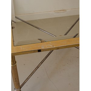 Table basse en métal et verre fumé n°913