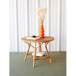 Table basse en rotin clouté n°873