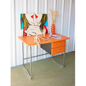 Yvan, le bureau en skaï orange n°520