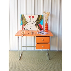 Yvan, le bureau en skaï orange n°520