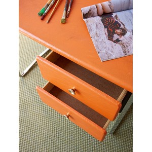 Yvan, le bureau en skaï orange n°520