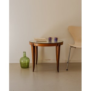 Table d'appoint en bois et verre n°1289