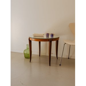 Table d'appoint en bois et verre n°1289