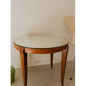 Table d'appoint en bois et verre n°1289