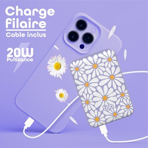 T'nb - batterie externe agsafe 5000 mah - modèle flower