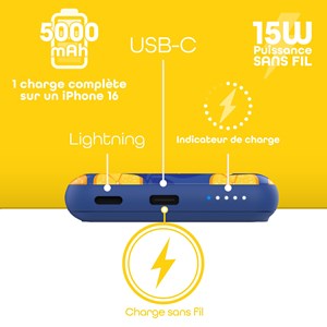 T'nb - batterie externe agsafe 5000 mah - modèle lemon