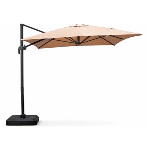 Cesare parasol rectangulaire 3x4m déporté rotatif taupe en aluminium