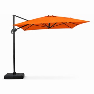 Cesare parasol rectangulaire 3x4m déporté rotatif orange en aluminium