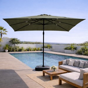 Cesare parasol rectangulaire 3x4m déporté rotatif vert en aluminium