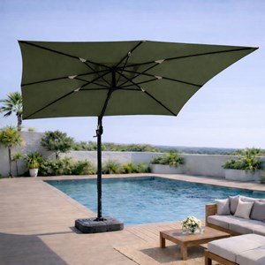 Cesare parasol rectangulaire 3x4m déporté rotatif vert en aluminium