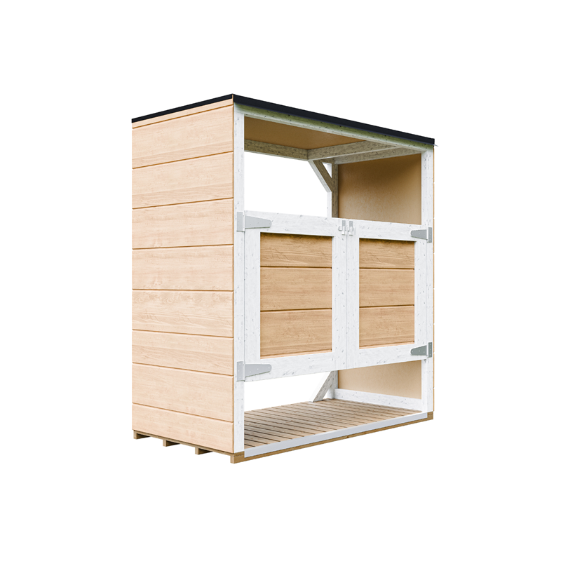 Timbela - Abri de jardin pour poubelles, cache poubelle extérieur 2x240l jaune