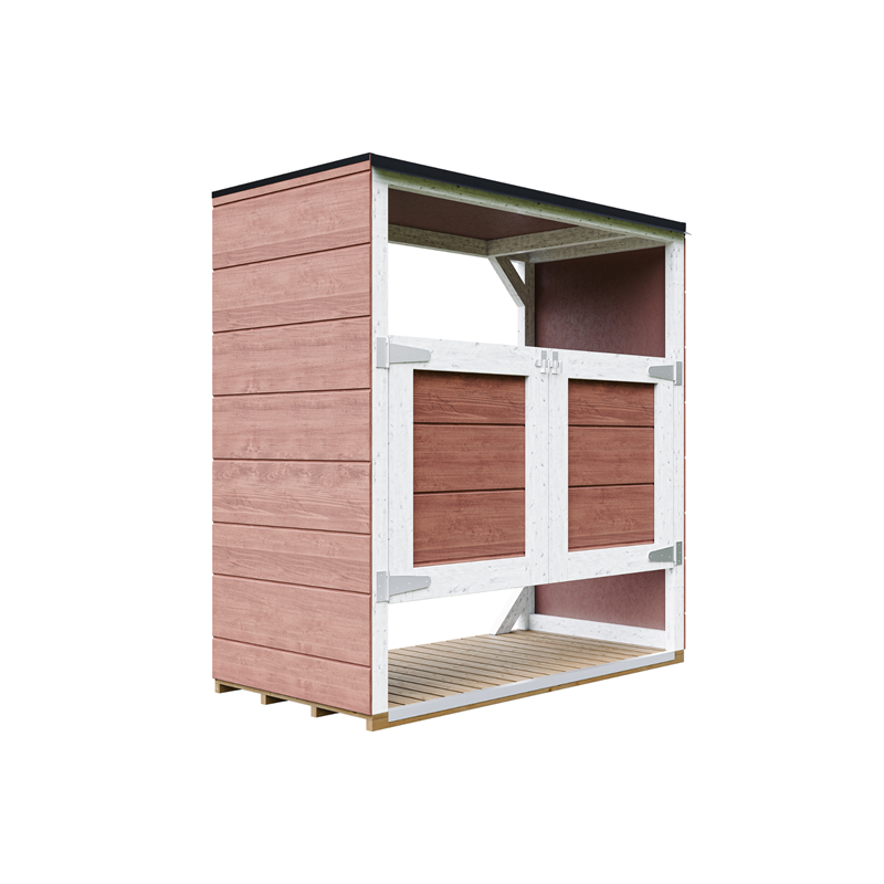 Timbela - Abri de jardin pour poubelles, cache poubelle extérieur 2x240l rouge
