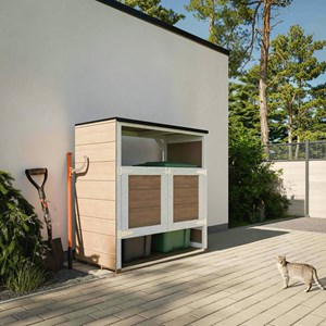Abri de jardin pour poubelles, cache poubelle extérieur 2x240l gris