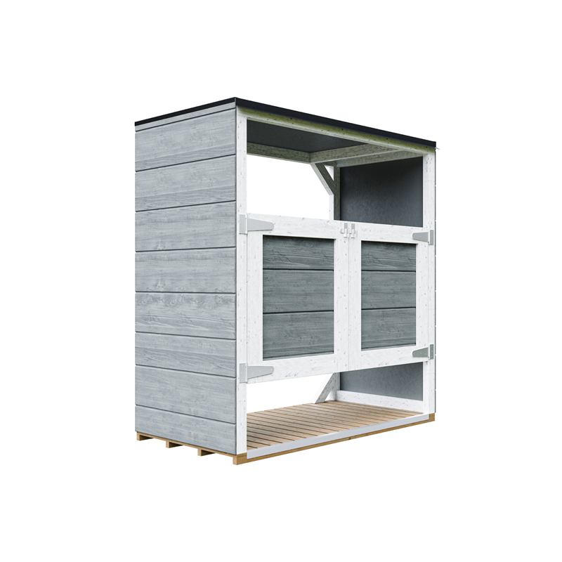 Timbela - Abri de jardin pour poubelles, cache poubelle extérieur 2x240l gris