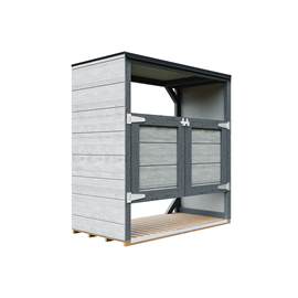 Abri de jardin pour poubelles, cache poubelle extérieur 2x240l gris