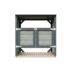 Abri de jardin pour poubelles, cache poubelle extérieur 2x240l gris