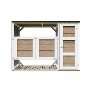 Abri de jardin pour poubelles, cache poubelle extérieur 2x240l marron