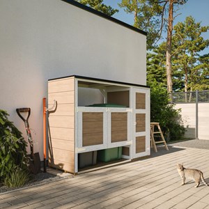 Abri de jardin pour poubelles, cache poubelle extérieur 2x240l gris