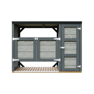 Abri de jardin pour poubelles, cache poubelle extérieur 2x240l gris