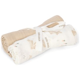 Set de 2 langes en gaze de coton baby bunny (70 x 70 cm)