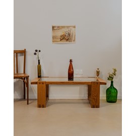 Table basse en bois et verre n°923