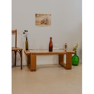 Table basse en bois et verre n°923