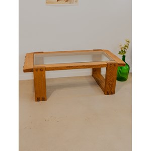 Table basse en bois et verre n°923