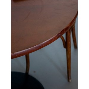 Table à manger en bois foncé et métal n°1144