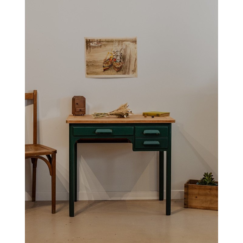 Bureau enfant en bois vert sapin n°665