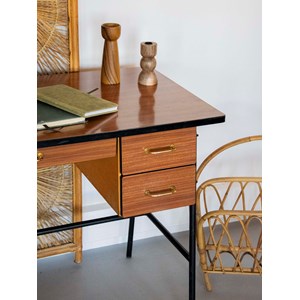 Bureau fin en métal et formica n°525
