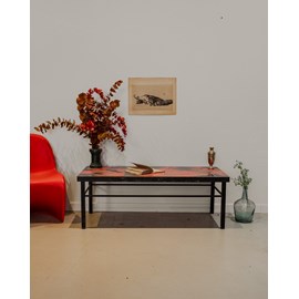 Table basse en céramique et fer noir n°925