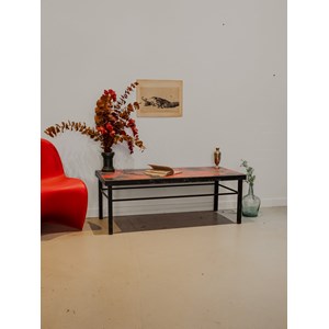 Table basse en céramique et fer noir n°925