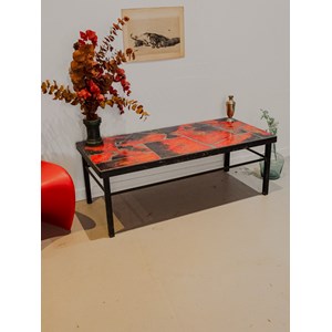 Table basse en céramique et fer noir n°925