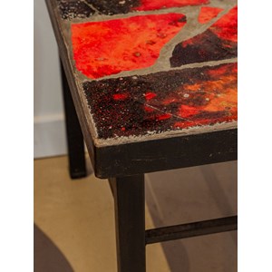 Table basse en céramique et fer noir n°925