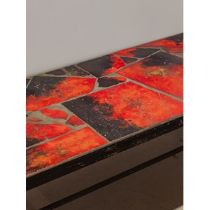 Table basse en céramique et fer noir n°925