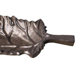 Mangeoire à oiseaux abreuvoir jardin feuille en fonte marron 26cm