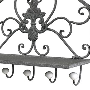 Porte manteaux étagère en métal gris 51 x 38 x 18.5 cm