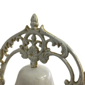 Cloche de jardin de porte ancienne en fonte blanche 24 x 26 cm