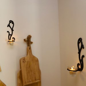 Bougeoir mural en fonte marron 25 x 10 cm