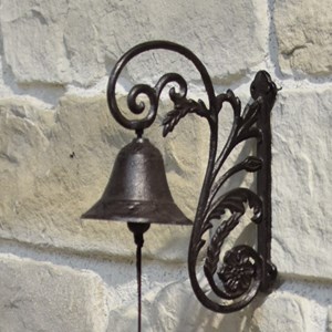 Cloche de jardin de porte ancienne fonte marron 28x20cm