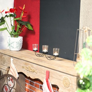 Photophore bougie noël bougeoir lanterne métal verre noir 40cm