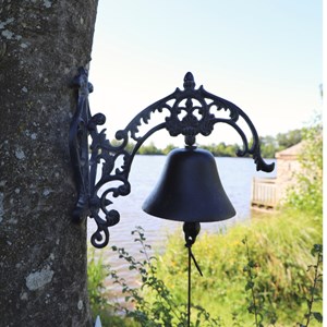 Cloche de jardin de porte ancienne fonte noire 25 x 26 cm
