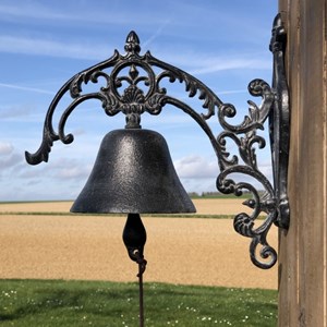Cloche de jardin de porte ancienne fonte noire 25 x 26 cm