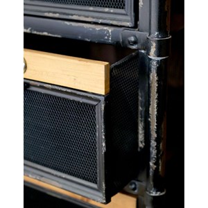 Commode industrielle en bois marron et fer noir 107 x 34 x 86.5 cm