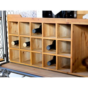 Meuble desserte roulettes chariot cuisine bois marron fer noir 116.5cm