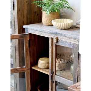 Armoire buffet vaisselier 2 portes rangement cuisine bois marron 100cm